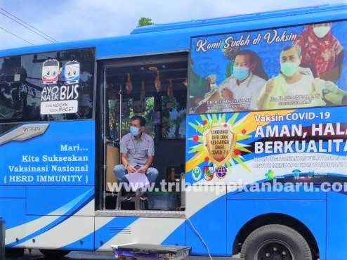 Tiga Bus Vaksinasi Keliling Layani Warga Pekanbaru Besok